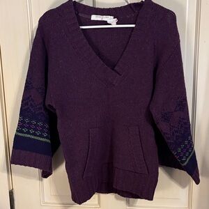Elegant V-Neck Sweater in Deep Purple